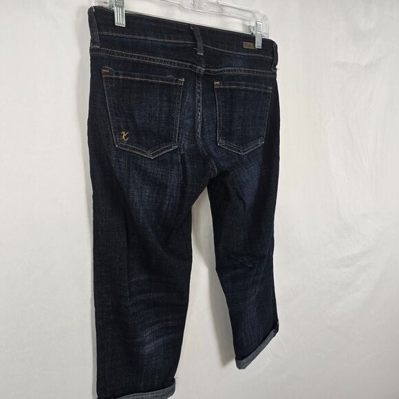 Kut From The Kloth Capri Women's 4 Blue Dark Wash Catherine Ankle Straight Leg - Picture 15 of 16